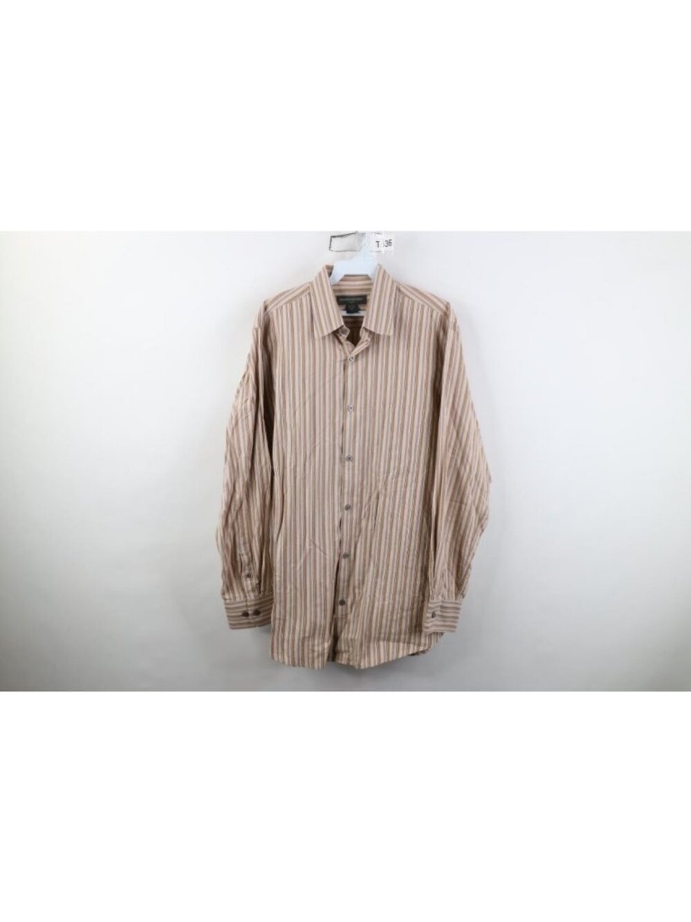 Vintage Y2K 2006 Banana Republic Mens Medium Earth Tone Striped Button Shirt